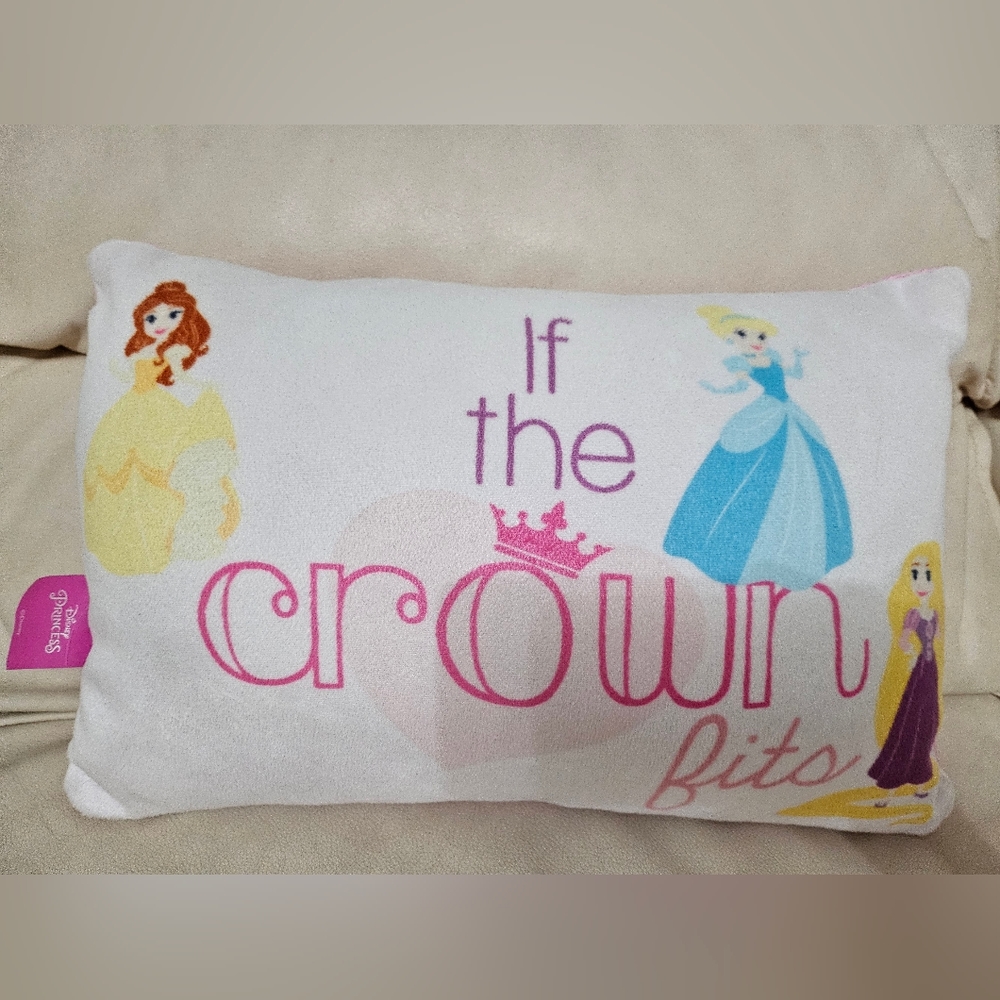 Disney Princess  If the crown fits pillow RARE